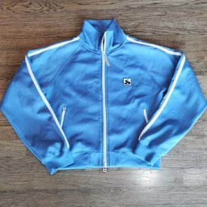 Vintage 90's Y2K Groggy Steel Blue White Zipper Jacket Small